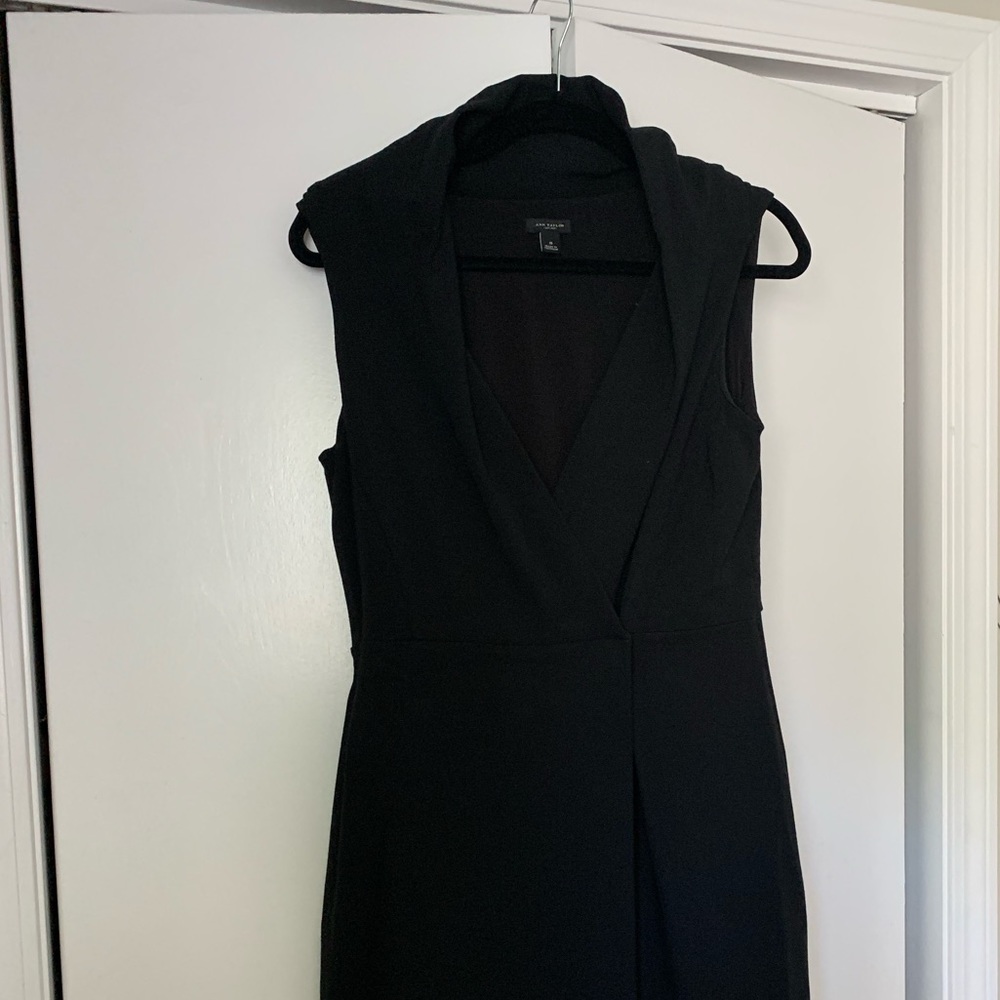 Flattering!!  Ann Taylor Black Wrap Dress